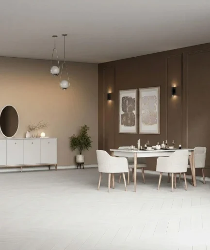 Polo Ünitesiz Yemek Odası Takımı Aynalı 6 Sandalyeli Krem