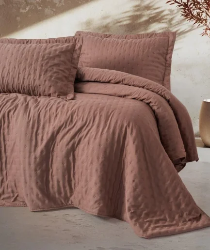 Cotton Box Serra Niva Yatak örtüsü G.kurusu Çift Kişilik