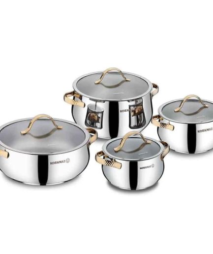 Korkmaz A1964-1 Samara 8 Parça Tencere Seti Gold